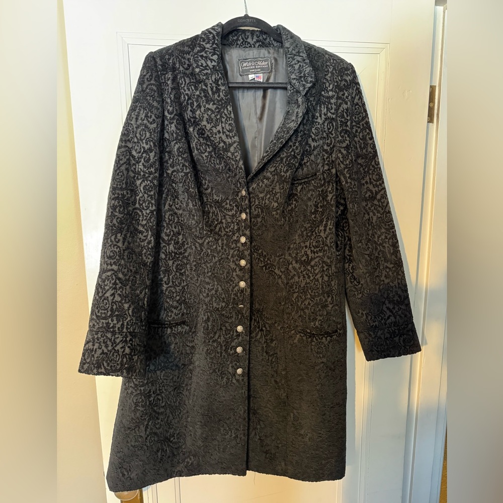 Wah Maker Old West Clothing  black brocade coat.